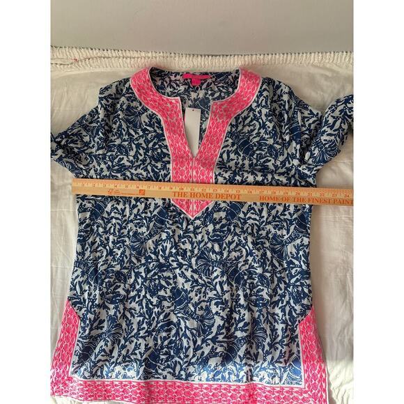 Lilly Pulitzer Blue and Pink Blouse - Picture 6 of 10